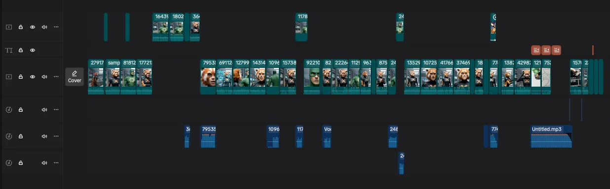 my final capcut timeline